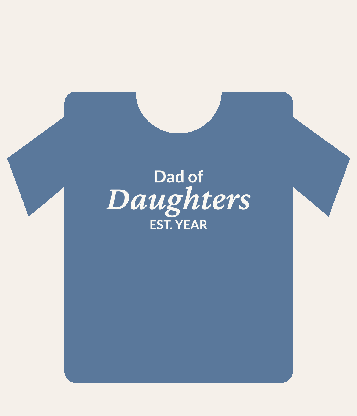 Dad of Daughters tee mockup on blue jean blank